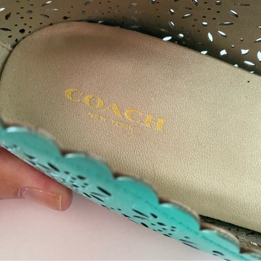 Coach Carsin Green Patent Leather Ballet Flat Loafer 10 NIB - Picture 11 of 16